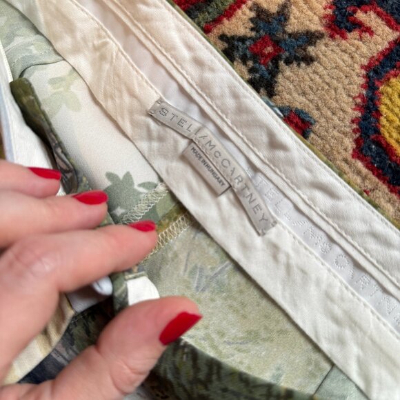 Stella McCartney Landscape Print Wide Leg Pants EUC Silky High Rise River Forest - Picture 5 of 6